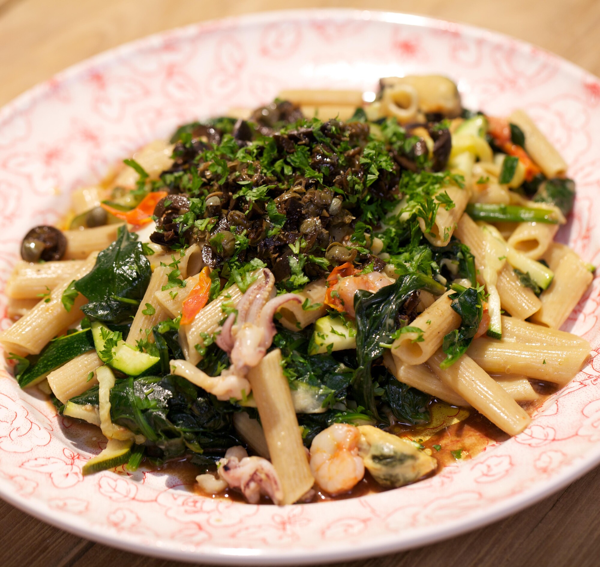 Penne met spinazie en fruits de mer recept 24Kitchen